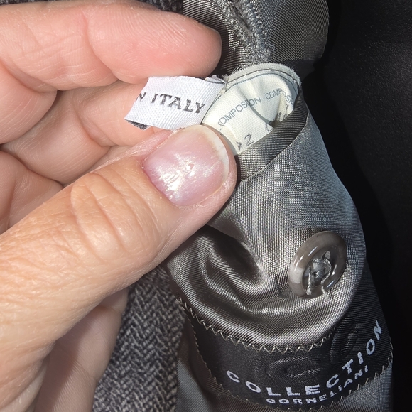 Corneliani C C Collection Wool Cashmere Gray Blazer Herringbone Mens Size 40R - Picture 11 of 12